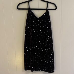 Women’s Tyche Black Velvet dress silver stars medium witchy goth grunge Y2K